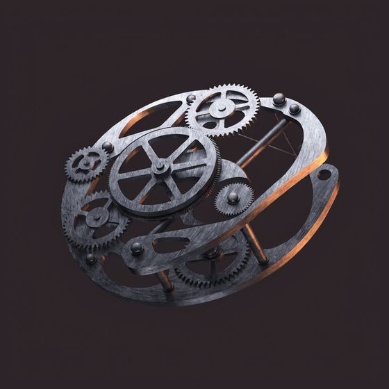 Cast metal escapement of interlocking gears