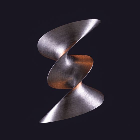 Cast metal double helix ribbon