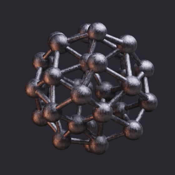 Cast metal lattice of connected nodes